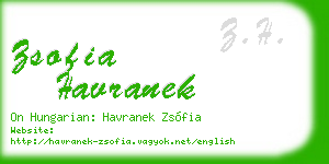 zsofia havranek business card