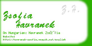 zsofia havranek business card